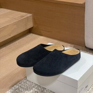 The Row Black Suede Men's Loafers